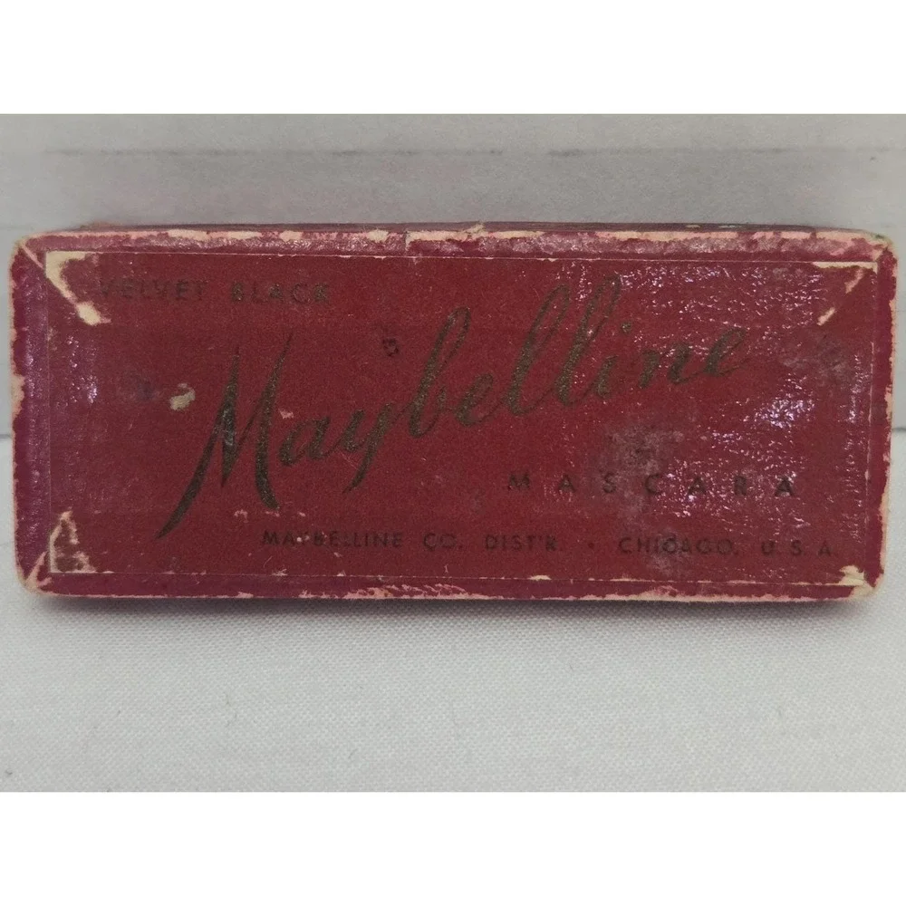 Vintage 1930s Maybelline Velvet Black Mascara Original Brush Original Red Box